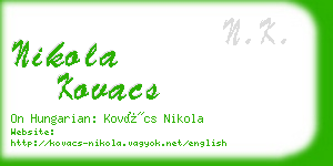 nikola kovacs business card